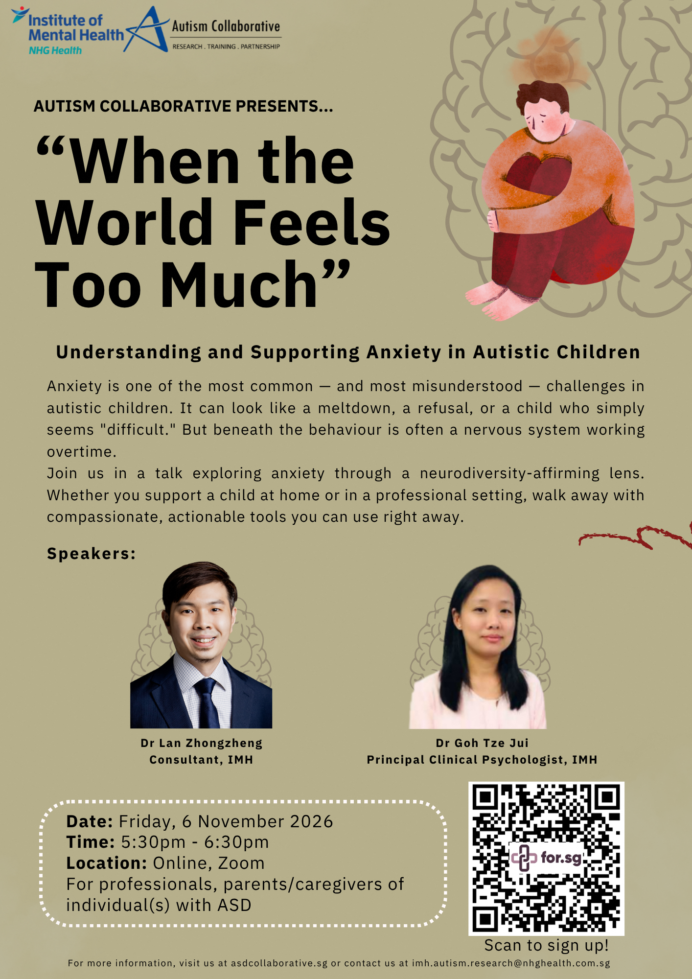 Research Poster for Autism Collaborative's Upcoming Talk on Understanding and Supporting Anxiety in Autistic Children